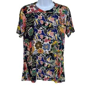 NWOT Johnny Was floral patchwork t-shirt, size small.